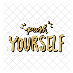 Push yourself sticker  Icon