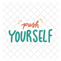 Push yourself sticker  Icon