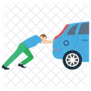 Pushing Car Automotive Car Supporting Car Icon