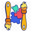 Puzzle Brush Paint Icon