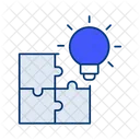 Puzzle Bulb Icon Illuminating Solutions Innovation 아이콘