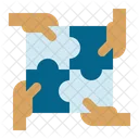 Puzzle Hands Collaboration Icon