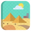 Pyramid Sun Cloud Icon