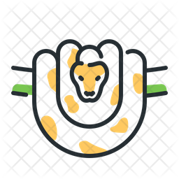 Python Icon - Download in Colored Outline Style