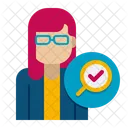 Qa Professional Weiblich Weibliche Unterstutzung Weiblich Symbol