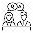 QA Sitzung Befragung Konversation Symbol
