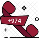 Qatar Country Code Phone Code Icon