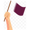 Qatar Hand Holding Nation Symbol Icon