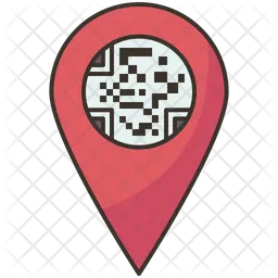Qr Code Location Icon - Download in Colored Outline Style