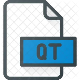 Qt Icon - Download in Colored Outline Style