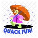 Quack Fun Raining Duck Icon