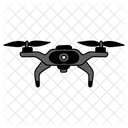 Black Monochrome Drone Illustration Quadcopter Uav Unmanned Aerial Vehicle Icon