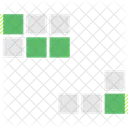 Quadrados cinza e verdes  Ícone