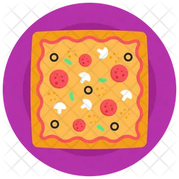 Quadratische Pizza  Symbol