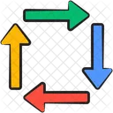 Pfeile Quadrat Zyklus Icon