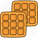 Quadratische Waffel Waffel Sahne Icon