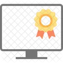 Monitor Computer Ribbon Badge Icon