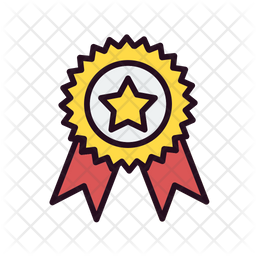 Quality Badge Icon - Download in Colored Outline Style