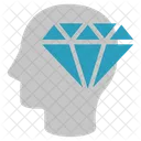 Quality Thinking Brain Diamond Symbol