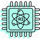 Quantum Computing Color Shadow Thinline Icon Icon