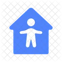 Sicher Zuhause Quarantane Symbol