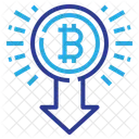 Bitcoin Seta Baixo Ícone
