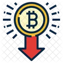Bitcoin Seta Baixo Ícone