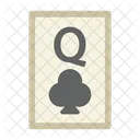 Queen Of Clubs Poker Card Casino Icon