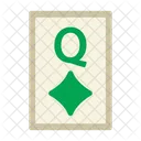 Queen Of Diamods Poker Card Casino Icon