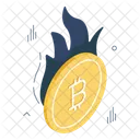 Queima De Bitcoin Criptomoeda Criptografia Ícone