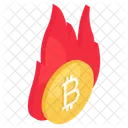 Queima De Bitcoin Criptomoeda Criptografia Icon