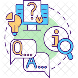 Questions and answers Icon - Download in Colored Outline Style
