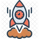 Quick Rocket Launch Briskly Startup Begin Hasty Quickly Speedily Spaceship Fast Swiftly Rapidly Icon