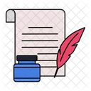 Ink Pot Page Bird Feather Icon