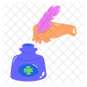 Feather Pen Quill Ink Ink Pot Icon