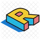 3 D R 3 D Letter 3 D Alphabet Icon