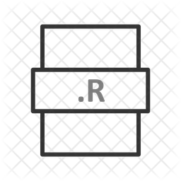 R Icon - Download in Line Style