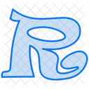R Alphabet Text Icon