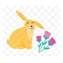 Rabbit Flower Animal Icon