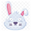 Rabbit Astonished Expression Funny Emoji Vector Farmland Bunny Animal With Wide Opened Eyes Feeling Shock Or Confuse Comic Smile Embarrassed Or Surprised Emotion Emoticon Flat Cartoon Illustration Icon