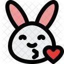 Rabbit Blowing A Kiss Icon