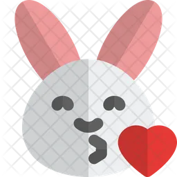 Rabbit Blowing A Kiss Emoji Icon