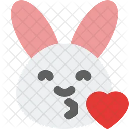 Rabbit Blowing A Kiss Emoji Icon