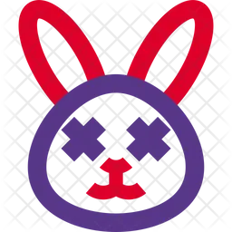 Rabbit Death Eyes Emoji Icon