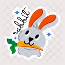 Rabbit Eating Bunny Eating Rabbit Carrot Icon