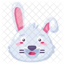 Rabbit Happy Expression Funny Comic Emoji Icon