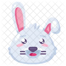 Rabbit happy eyes expression Emoji Icon