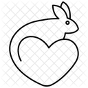 Rabbit Love Animal Line Style Icon Symbol