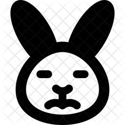 Rabbit Sad Closed Eyes Emoji Icon