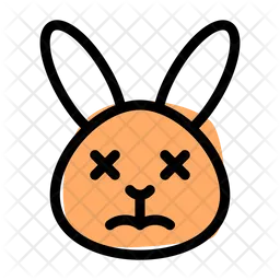 Rabbit Sad Death Emoji Icon